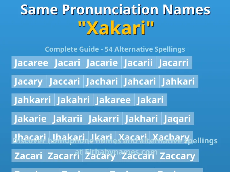 Infographic: Xakari same pronunciation names, similar names, and homophone names