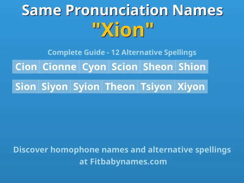 Infographic: Xion same pronunciation names, similar names, and homophone names