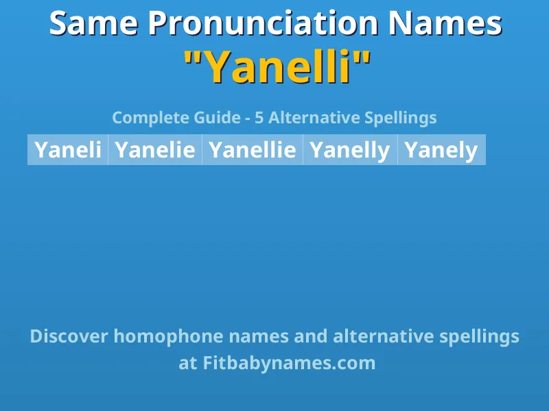 Infographic: Yanelli same pronunciation names, similar names, and homophone names