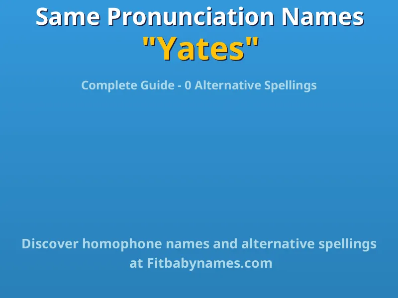 Infographic: Yates same pronunciation names, similar names, and homophone names