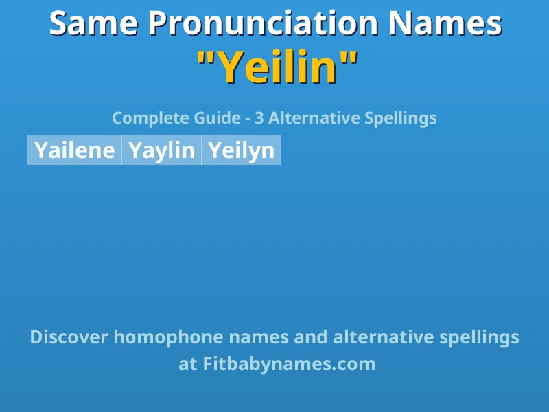 Infographic: Yeilin same pronunciation names, similar names, and homophone names