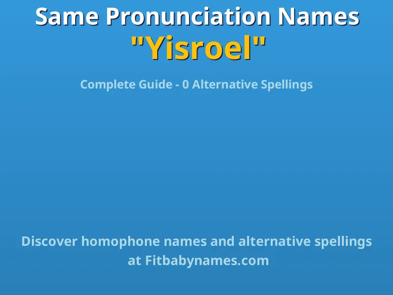 Infographic: Yisroel same pronunciation names, similar names, and homophone names