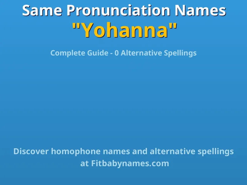 Infographic: Yohanna same pronunciation names, similar names, and homophone names