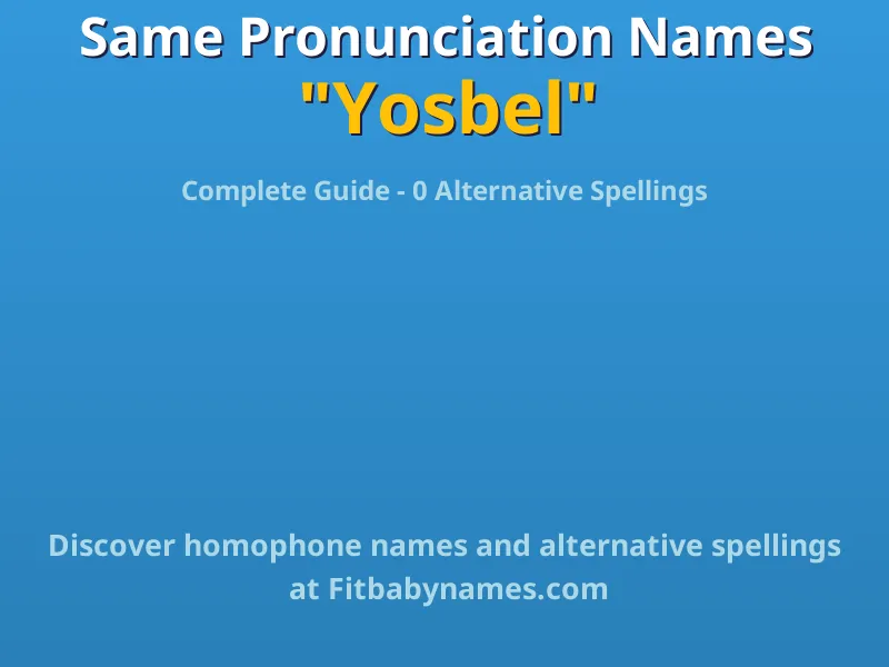 Infographic: Yosbel same pronunciation names, similar names, and homophone names