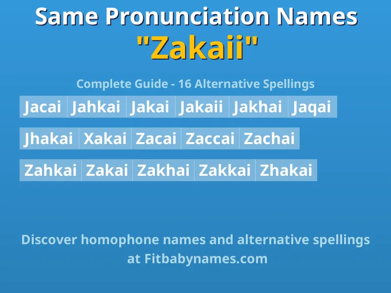 Infographic: Zakaii same pronunciation names, similar names, and homophone names