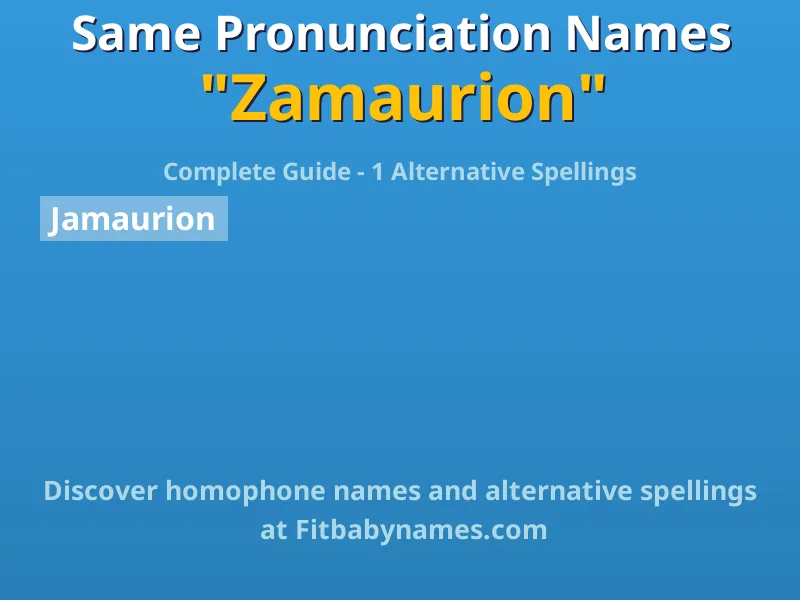Infographic: Zamaurion same pronunciation names, similar names, and homophone names