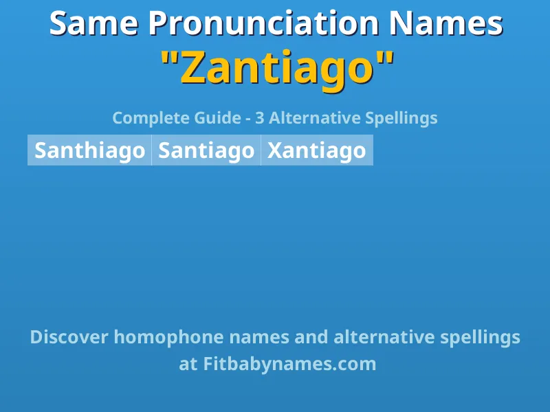 Infographic: Zantiago same pronunciation names, similar names, and homophone names