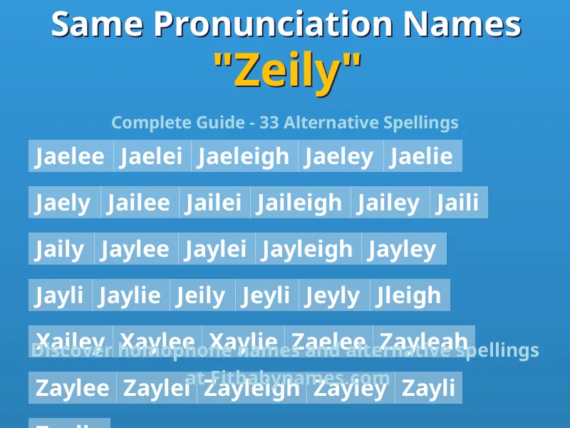 Infographic: Zeily same pronunciation names, similar names, and homophone names