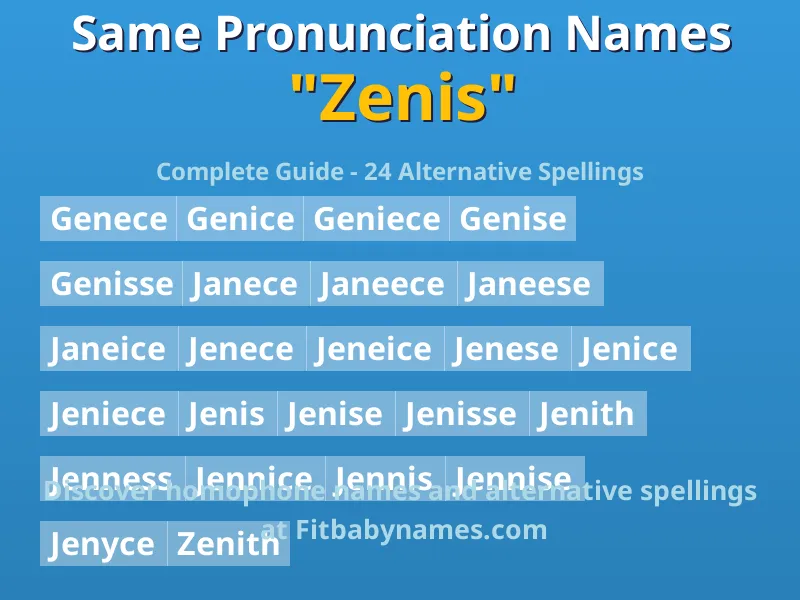 Infographic: Zenis same pronunciation names, similar names, and homophone names