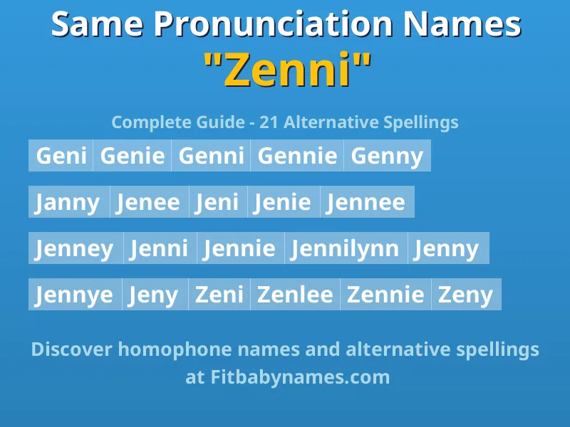 Infographic: Zenni same pronunciation names, similar names, and homophone names