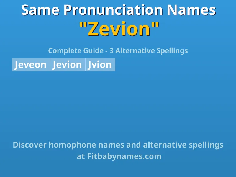 Infographic: Zevion same pronunciation names, similar names, and homophone names