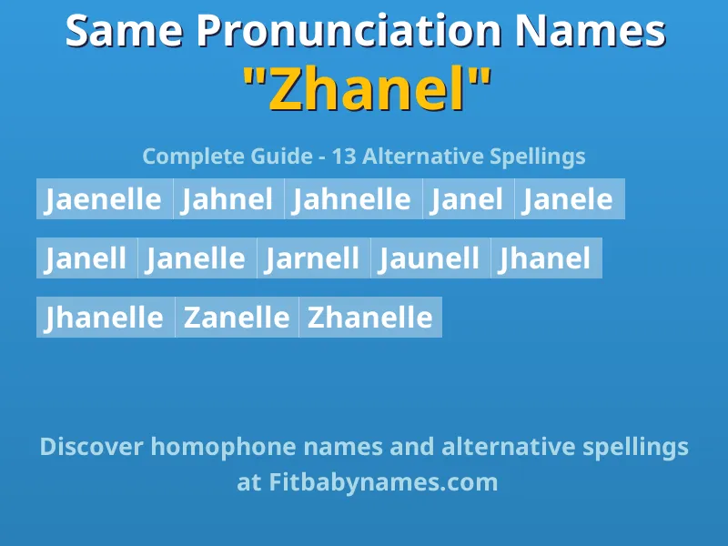 Infographic: Zhanel same pronunciation names, similar names, and homophone names