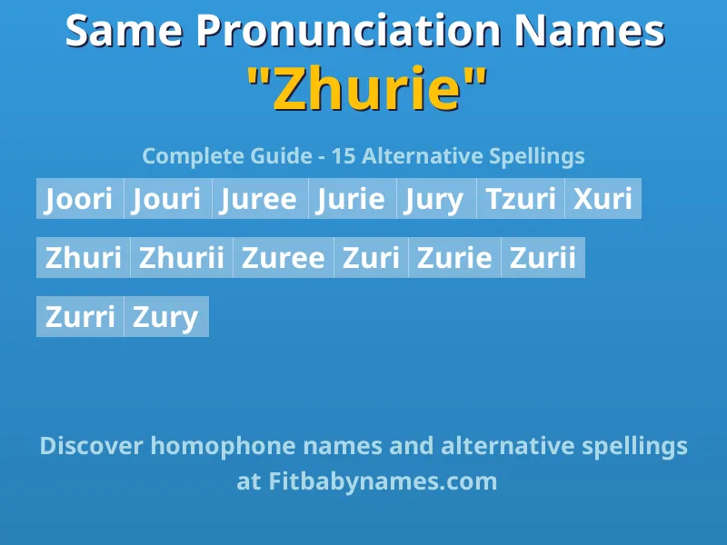 Infographic: Zhurie same pronunciation names, similar names, and homophone names
