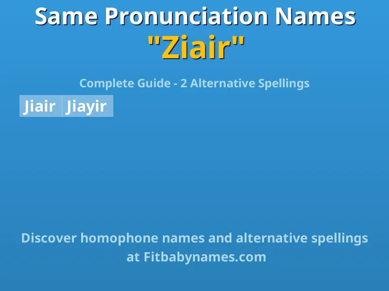 Infographic: Ziair same pronunciation names, similar names, and homophone names