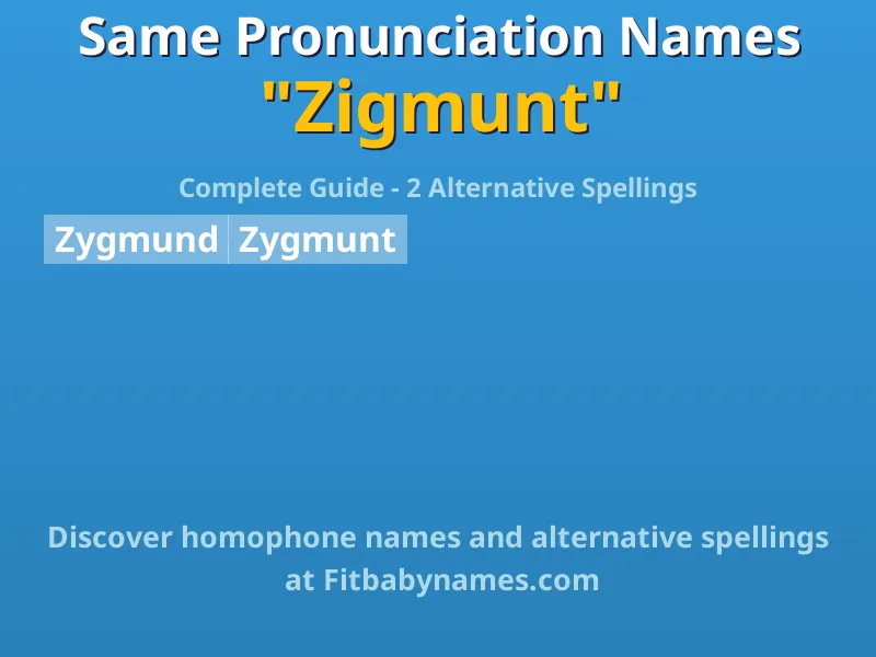 Infographic: Zigmunt same pronunciation names, similar names, and homophone names
