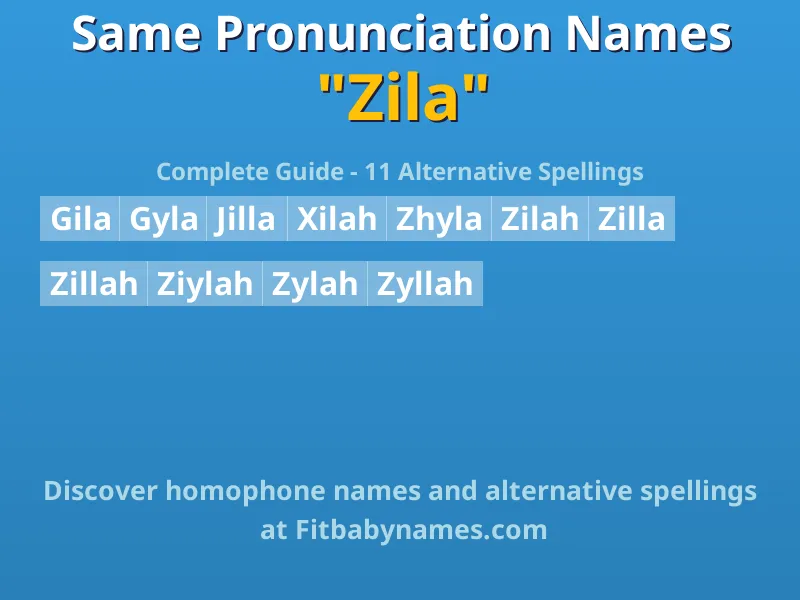 Infographic: Zila same pronunciation names, similar names, and homophone names