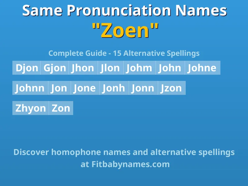 Infographic: Zoen same pronunciation names, similar names, and homophone names