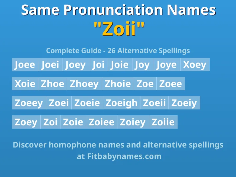 Infographic: Zoii same pronunciation names, similar names, and homophone names